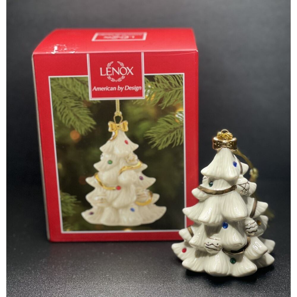 Lenox Holiday Gems Christmas Tree Ornament Sparkle Jewels Gold Trim. New in Box